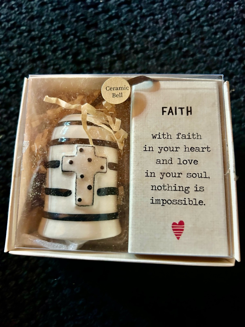 Demdaco Heartful Home Ceramic FAITH Bell